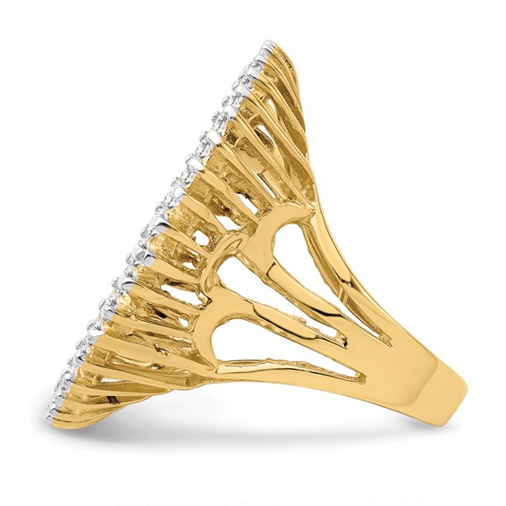 14ky Rhodium Ladies' Wire Diamond Coin Bezel Ring                  