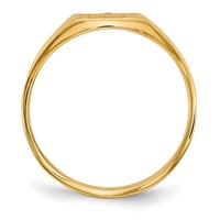 14K Yellow Gold 0.50 Point AA Diamond 7.0x 8.0mm Square Closed Back Signet Ring view 2