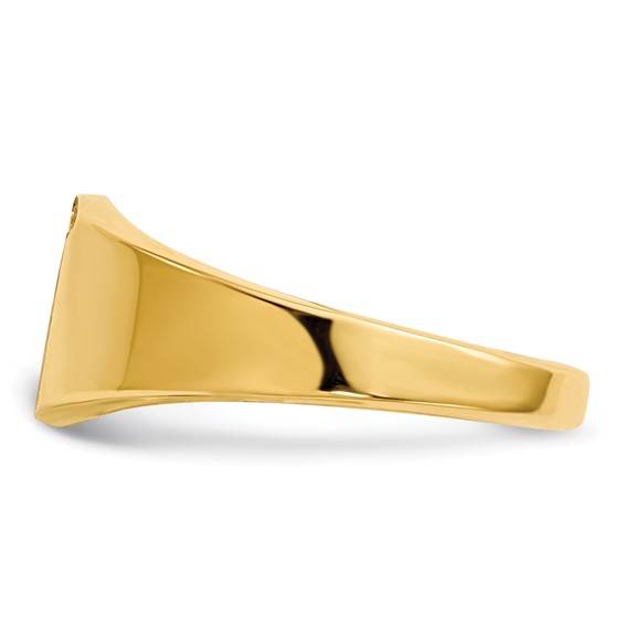 Gold Polished Diamond Signet Ring