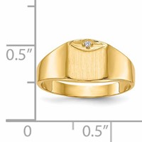 14K Yellow Gold 0.50 Point AA Diamond 7.0x 8.0mm Square Closed Back Signet Ring view 5