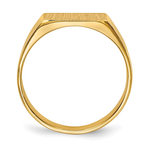 Gold Polished Rectangle Closed Back Signet Ring
