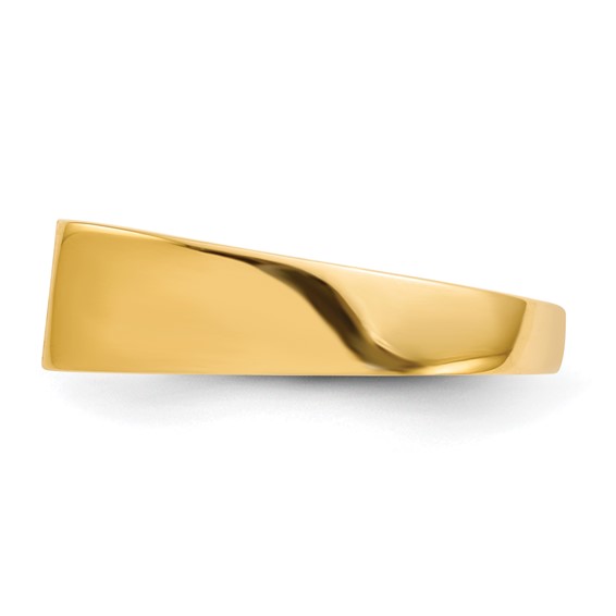 Gold Polished Rectangle Closed Back Signet Ring