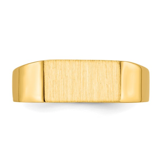 Gold Polished Rectangle Closed Back Signet Ring