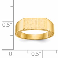 14K 10.5x5.5mm Rectangle Closed Back Signet Ring view 5