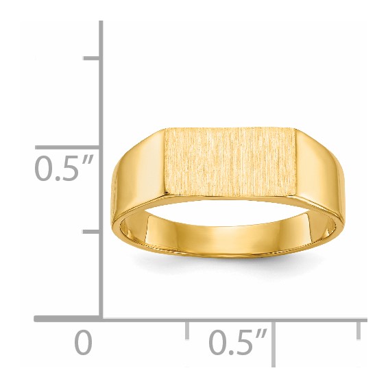 Gold Polished Rectangle Closed Back Signet Ring