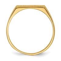 14K Yellow Gold 12.0x 5.5mm Rectangle Closed Back Signet Ring view 2