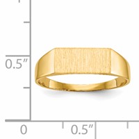 14K Yellow Gold 12.0x 5.5mm Rectangle Closed Back Signet Ring view 5