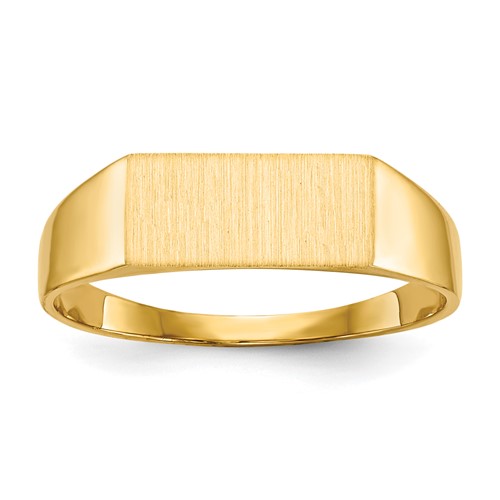 14K Yellow Gold 12.0x 5.5mm Rectangle Closed Back Signet Ring