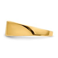 14K Yellow Gold 12.5x6.5mm Rectangle Closed Back Signet Ring view 3
