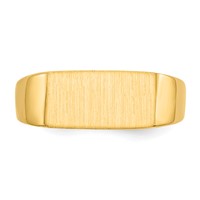 14K Yellow Gold 12.5x6.5mm Rectangle Closed Back Signet Ring view 4