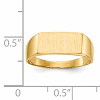 14K Yellow Gold 12.5x6.5mm Rectangle Closed Back Signet Ring view 5