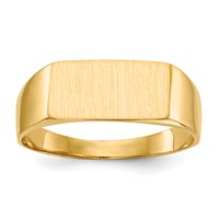 14K Yellow Gold 12.5x6.5mm Rectangle Closed Back Signet Ring view 1