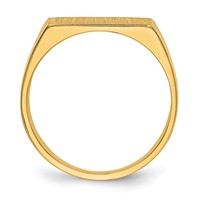 14K Yellow Gold 13.0x7.0mm Rectangle Closed Back Signet Ring view 2