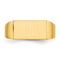14K Yellow Gold 13.0x7.0mm Rectangle Closed Back Signet Ring view 4