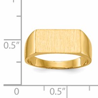 14K Yellow Gold 13.0x7.0mm Rectangle Closed Back Signet Ring view 5