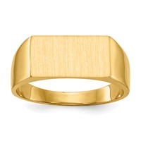 14K Yellow Gold 13.0x7.0mm Rectangle Closed Back Signet Ring view 1