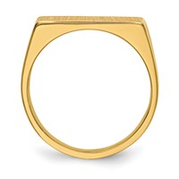 14K 16.5x8.0mm Rectangle Closed Back Mens Signet Ring view 2
