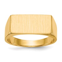 14K 16.5x8.0mm Rectangle Closed Back Mens Signet Ring view 1
