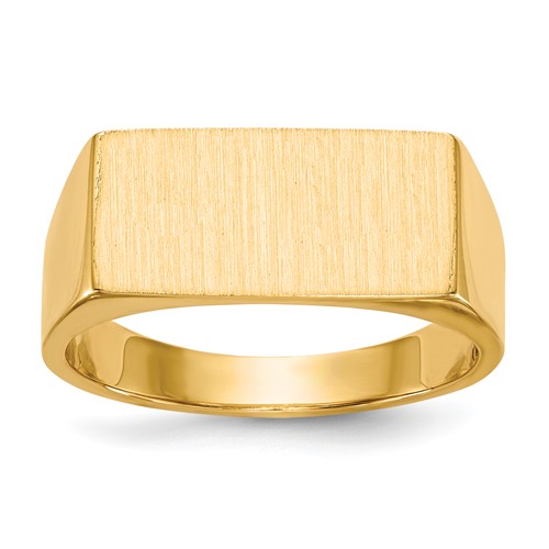 14K Yellow Gold 16.5x 8.0mm Rectangle Closed Back Mens Signet Ring