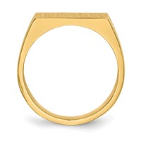 14K Yellow Gold 15.0x 9.0mm Rectangle Closed Back Mens Signet Ring view 2