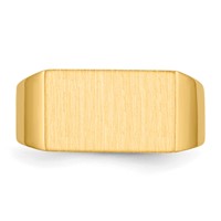 14K Yellow Gold 15.0x 9.0mm Rectangle Closed Back Mens Signet Ring view 4
