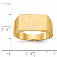14K Yellow Gold 15.0x 9.0mm Rectangle Closed Back Mens Signet Ring view 5
