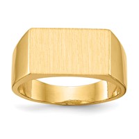 14K Yellow Gold 15.0x 9.0mm Rectangle Closed Back Mens Signet Ring view 1
