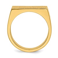 14K Yellow Gold 18.0x10.5mm Rectangle Closed Back Mens Signet Ring view 2