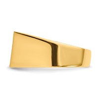 14K Yellow Gold 18.0x10.5mm Rectangle Closed Back Mens Signet Ring view 3