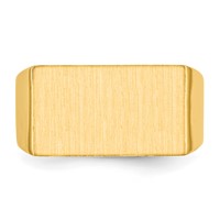 14K Yellow Gold 18.0x10.5mm Rectangle Closed Back Mens Signet Ring view 4