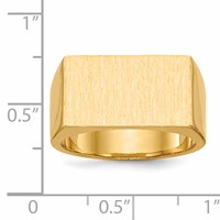 14K Yellow Gold 18.0x10.5mm Rectangle Closed Back Mens Signet Ring view 5