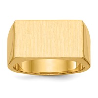 14K Yellow Gold 18.0x10.5mm Rectangle Closed Back Mens Signet Ring view 1
