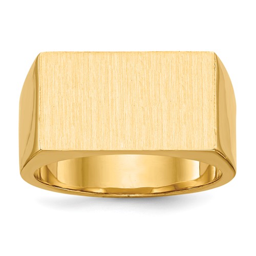 14k 18.0x10.5mm Closed Back Mens Signet Ring