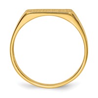 14K Yellow Gold 12.0x5.5mm Rectangle Open Back Signet Ring view 2
