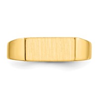 14K Yellow Gold 12.0x5.5mm Rectangle Open Back Signet Ring view 4