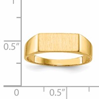 14K Yellow Gold 12.0x5.5mm Rectangle Open Back Signet Ring view 5