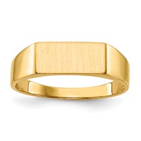 14K Yellow Gold 12.0x5.5mm Rectangle Open Back Signet Ring view 1