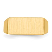 14K Yellow Gold 16.5x 8.0mm Rectangle Open Back Mens Signet Ring view 4