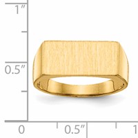 14K Yellow Gold 16.5x 8.0mm Rectangle Open Back Mens Signet Ring view 5
