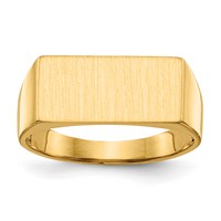 14K Yellow Gold 16.5x 8.0mm Rectangle Open Back Mens Signet Ring view 1