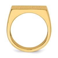 14K Yellow Gold 18.0x 11.0mm Rectangle Open Back Mens Signet Ring view 2
