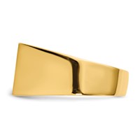 14K Yellow Gold 18.0x 11.0mm Rectangle Open Back Mens Signet Ring view 3