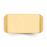 14K Yellow Gold 18.0x 11.0mm Rectangle Open Back Mens Signet Ring view 4