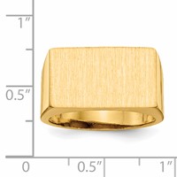 14K Yellow Gold 18.0x 11.0mm Rectangle Open Back Mens Signet Ring view 5