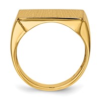 14K Yellow Gold 19.5x14.5mm Rectangle Open Back Mens Signet Ring view 2