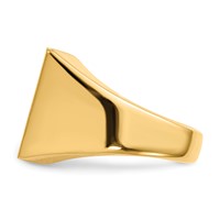14K Yellow Gold 19.5x14.5mm Rectangle Open Back Mens Signet Ring view 3