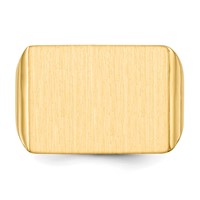 14K Yellow Gold 19.5x14.5mm Rectangle Open Back Mens Signet Ring view 4