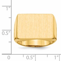 14K Yellow Gold 19.5x14.5mm Rectangle Open Back Mens Signet Ring view 5