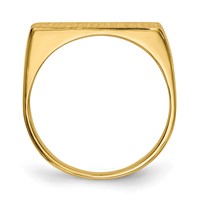 14K Yellow Gold 16.5x 5.0mm Rectangle Closed Back Signet Ring view 2