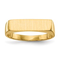 14K Yellow Gold 16.5x 5.0mm Rectangle Closed Back Signet Ring view 1